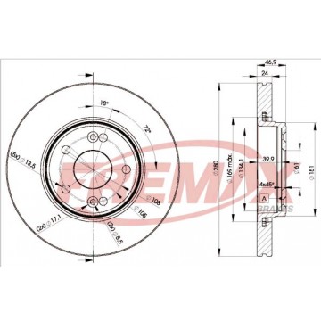 FREMAX Bremsscheibe, BD-2234