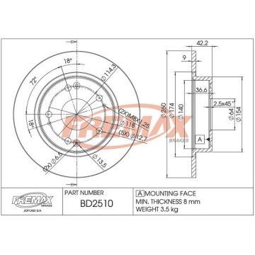 FREMAX Bremsscheibe, BD-2510