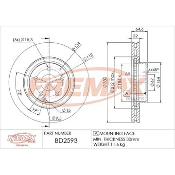 FREMAX Bremsscheibe, BD-2593