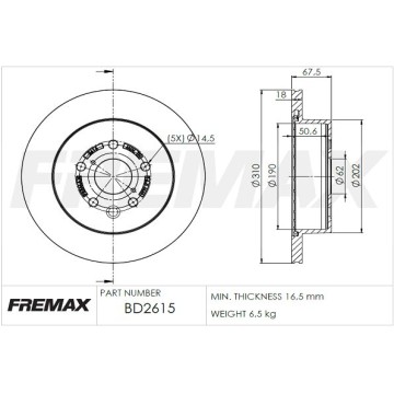 FREMAX Bremsscheibe, BD-2615