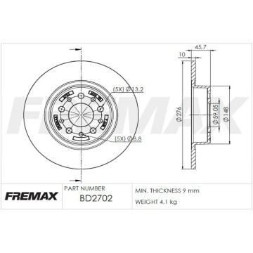 FREMAX Bremsscheibe, BD-2702