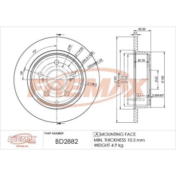 FREMAX Bremsscheibe, BD-2882