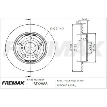 FREMAX Bremsscheibe, BD-2888