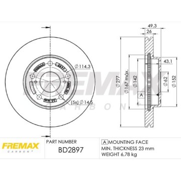 FREMAX Bremsscheibe, BD-2897