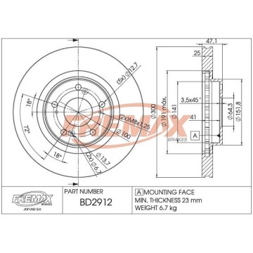 FREMAX Bremsscheibe, BD-2912