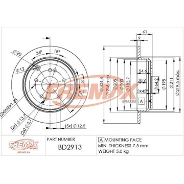 FREMAX Bremsscheibe, BD-2913