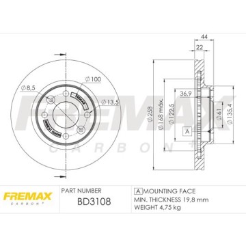 FREMAX Bremsscheibe, BD-3108