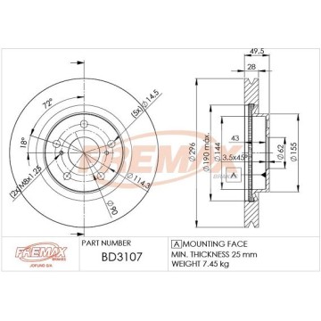 FREMAX Bremsscheibe, BD-3107