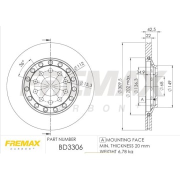 FREMAX Bremsscheibe, BD-3306