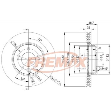 FREMAX Bremsscheibe, BD-3327