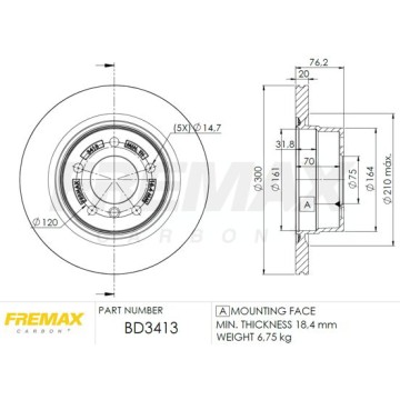 FREMAX Bremsscheibe, BD-3413