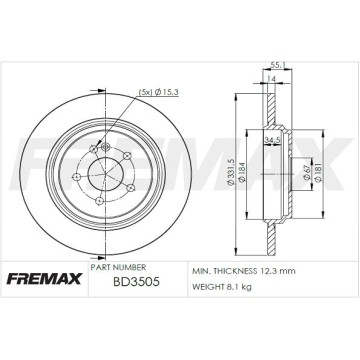 FREMAX Bremsscheibe, BD-3505