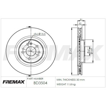 FREMAX Bremsscheibe, BD-3504