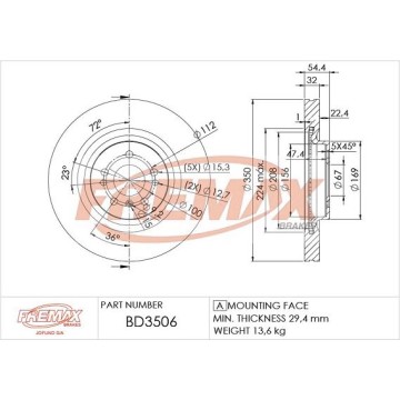 FREMAX Bremsscheibe, BD-3506