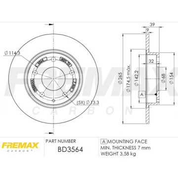 FREMAX Bremsscheibe, BD-3564