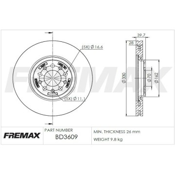 FREMAX Bremsscheibe, BD-3609