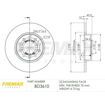 FREMAX Bremsscheibe, BD-3610