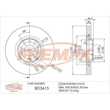 FREMAX Bremsscheibe, BD-3615