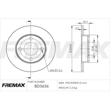 FREMAX Bremsscheibe, BD-3636