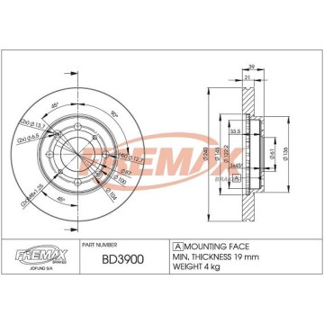 FREMAX Bremsscheibe, BD-3900