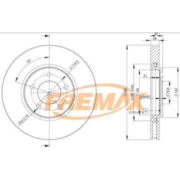 FREMAX Bremsscheibe, BD-3918