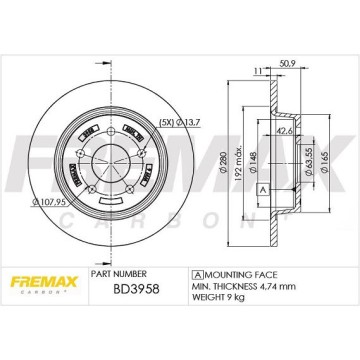 FREMAX Bremsscheibe, BD-3958