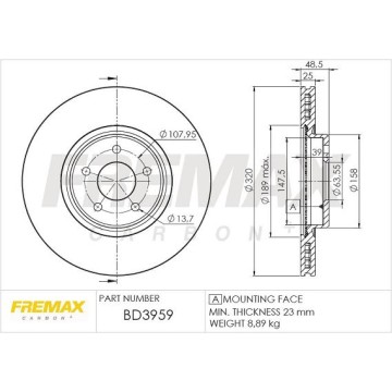 FREMAX Bremsscheibe, BD-3959