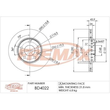 FREMAX Bremsscheibe, BD-4022