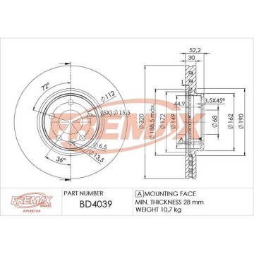 FREMAX Bremsscheibe, BD-4039