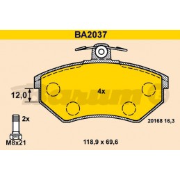 BARUM Bremsbelagsatz,...