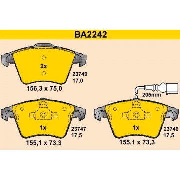 BARUM Bremsbelagsatz,...