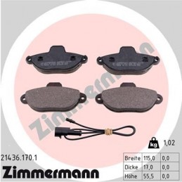 ZIMMERMANN Bremsbelagsatz,...