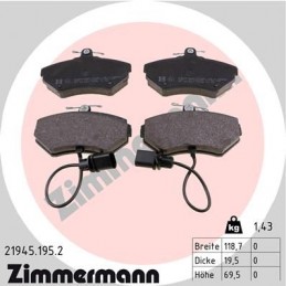 ZIMMERMANN Bremsbelagsatz,...