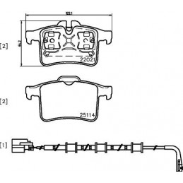 BREMBO Bremsbelagsatz,...