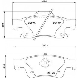 BREMBO Bremsbelagsatz,...