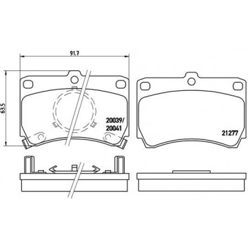 BREMBO Bremsbelagsatz,...