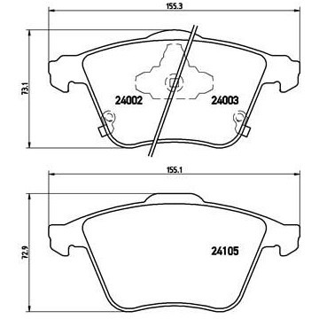 BREMBO Bremsbelagsatz,...